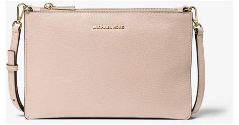 michael kors large pebbled leather double pouch crossbody|michael kors crossbody.